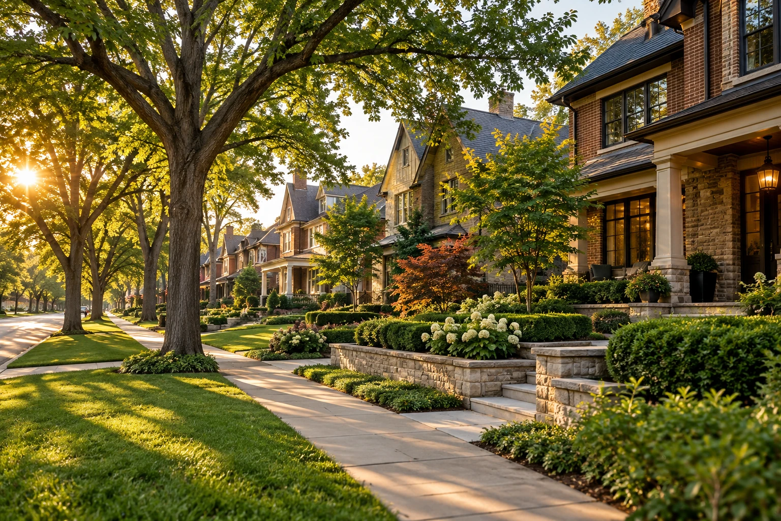 Illustrative neighborhood streetscape