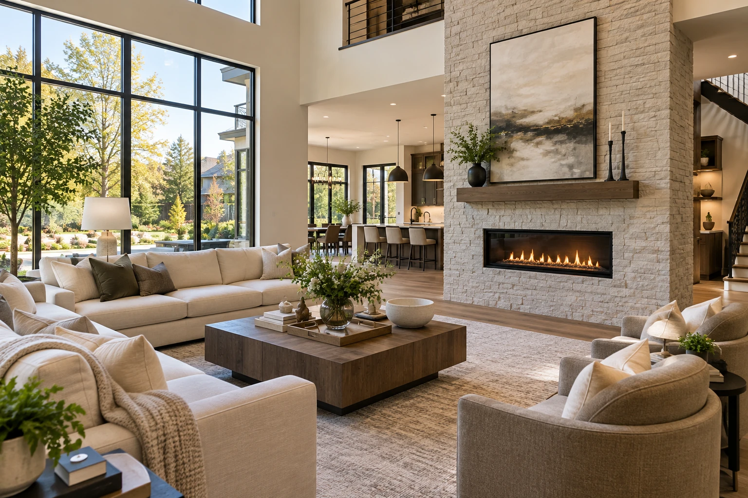 Professionally staged luxury living room