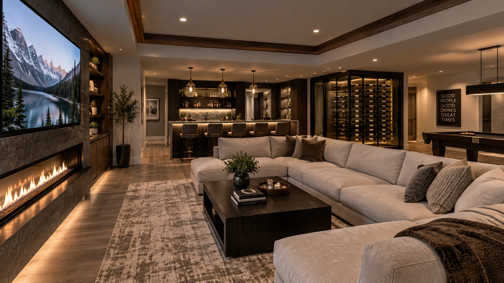 Luxury finished basement
